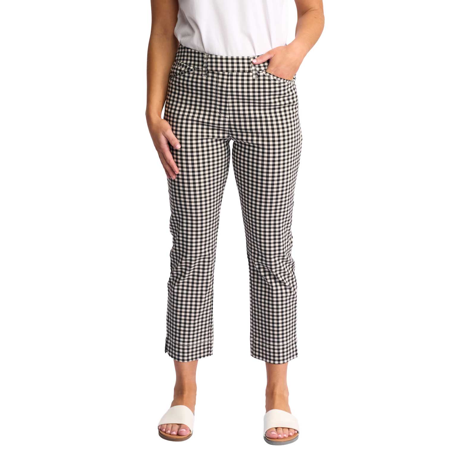 Vassalli Slim Leg 7/8 Pull On Pant With Elastic Back Waistband